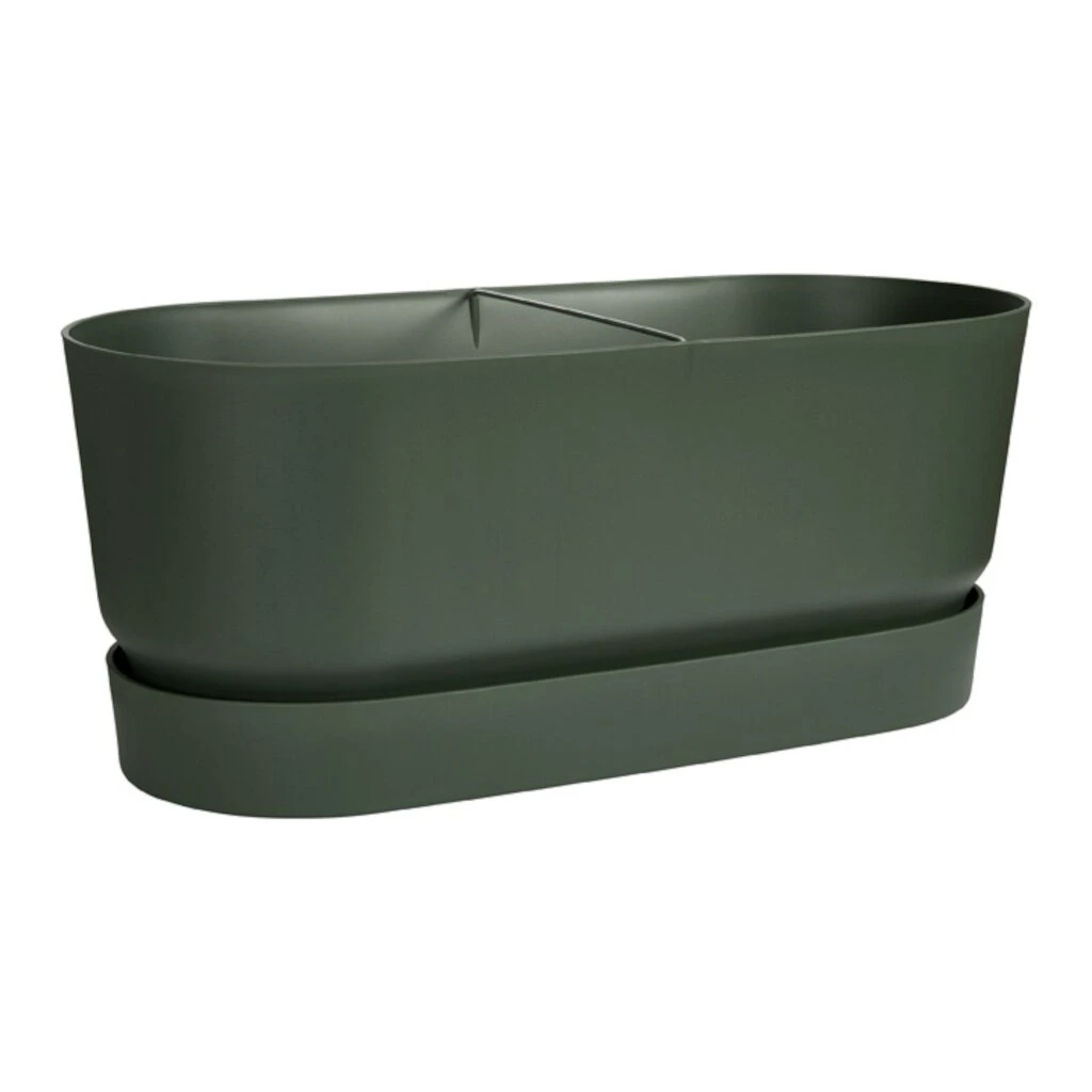 Elho Greenville Terrace Trough 60 Wheels Leaf Green